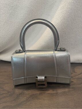 Balenciaga Silver Mini Top Handle Bag